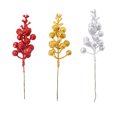 thumbnail image 2 of Moyic 24 pack/lote tallos de bayas artificiales versátiles para decoraciones festivas tallo de bayas con brillo navideño Kits de decoración para fiestas oro, 2 of 6