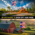 thumbnail image 6 of G128 Combo Pack: 20 Ft Telescoping Aluminum Flagpole (Black) & American and Puerto Rico Flags 3x5 Ft, Both ToughWeave Series Embroidered Polyester | Pole with Flags Included, 6 of 9