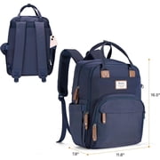 Ruvalino Baby Diaper Bag Backpack, Multifunction Waterproof Travel Bag with Insulated Bottle Holders, Durable Fabric and Changing Pad, Navy Blue