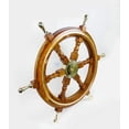thumbnail image 3 of Nagina International Nautical Premium Sailor's Hand Crafted Brass & Wooden Ship Wheel | Luxury Gift Decor | Boat Collectibles (36 Inches, Brass Ring & Handles), 3 of 5