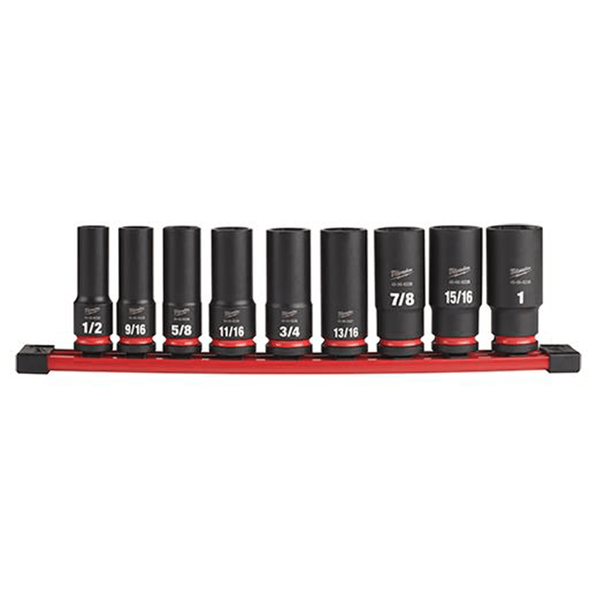 Milwaukee 49-66-7022 9PC SHOCKWAVE 1/2" Dr SAE Deep 6 Point Socket Set
