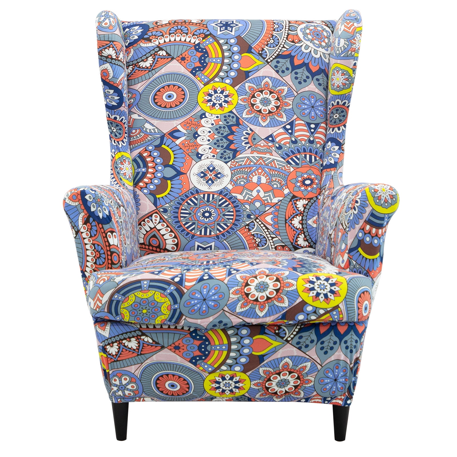 Rosnek Printed Wingback Chair Slipcover Wing Chair Cover Furniture