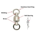 thumbnail image 6 of 5PCS high strength Size 0# to 10# High Quality Solid Ring Fishing Rolling Swivel Connector Heavy Duty Ball Bearing Barrel 2, 6 of 8