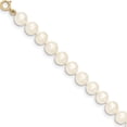 thumbnail image 2 of 14K Yellow Gold 6-7mm White Near Round Freshwater Cultured Pearl Necklace (12 X 6.5) Made In Canada xf453-12, 2 of 5
