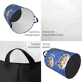 thumbnail image 4 of XMXT Collapsible Laundry Basket, Dazed Tiger Blue Pattern Polyester Waterproof Laundry Hamper, 62L, 4 of 8