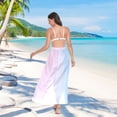 thumbnail image 7 of FORMRS Womens Long Sarong Beach Wrap Semi-Sheer Bikini Skirt Bathing Swimsuit Cover Up, Light Blue Stripes, 7 of 7