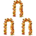 thumbnail image 2 of Soikfihs 3 Pack Artificial Fall Maple Leaf Garland , Autumn Leaves Vines for Indoor Outdoor Wedding Party Halloween Thanksgiving Decor, Long Maple Leaf Rattan for Stair Porch Wall Archway Decoration, 2 of 8