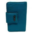 thumbnail image 3 of Vans Off The Wall Women's Jenna Faux Leather Perforated Crossbody Chain Wallet (Teal), 3 of 6