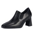thumbnail image 1 of NECHOLOGY Botas Mujer Zapatos Botines de mujer Botines de mujer Simple Color sólido moda nuevo patrón punta cuadrada pequeños zapatos de cuero cómodo tacón grueso tacón cuadrado (Black, 7.5), 1 of 7