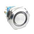 thumbnail image 2 of Mini interruptor de botón a prueba de agua de aleación de material acero inoxidable de 1 pieza / de 25 mm Yotijar Interruptor de botón pulsador LED de anillo, 2 of 5