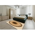 thumbnail image 4 of Ahgly Company Indoor Round Patterned Cardboard Brown Gold Area Rugs, 6' Round, 4 of 6
