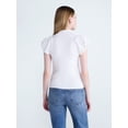 thumbnail image 3 of Scoop Women's Mock Neck Top with Bubble Cap Sleeves, Sizes XS-XXL, 3 of 4
