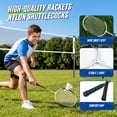 thumbnail image 4 of Patiassy Badminton Set with Net for Backyard, 4 Rackets, Portable Easy Setup, Anti-Sag Net System, Outdoor Family Game Kit with Carrying Bag, 4 of 8