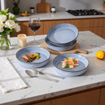 thumbnail image 7 of Onader Pasta Bowls Set of 4, 34oz Ceramic Large Salad Bowl Plates for Serving Soup Dinner, Shallow Stoneware Pasta Plate, Microwave & Dishwasher Safe, Gray Blue, 7 of 7