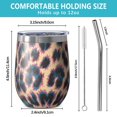 thumbnail image 5 of 12oz Stemless Wine Tumblers Leopard Print Pattern Vacuum Insulated Stainless Steel Travel Tumbler Cups Mug with Lid and Straw for Champaign,Cocktail,Beer with Cleaning Brush, 5 of 5