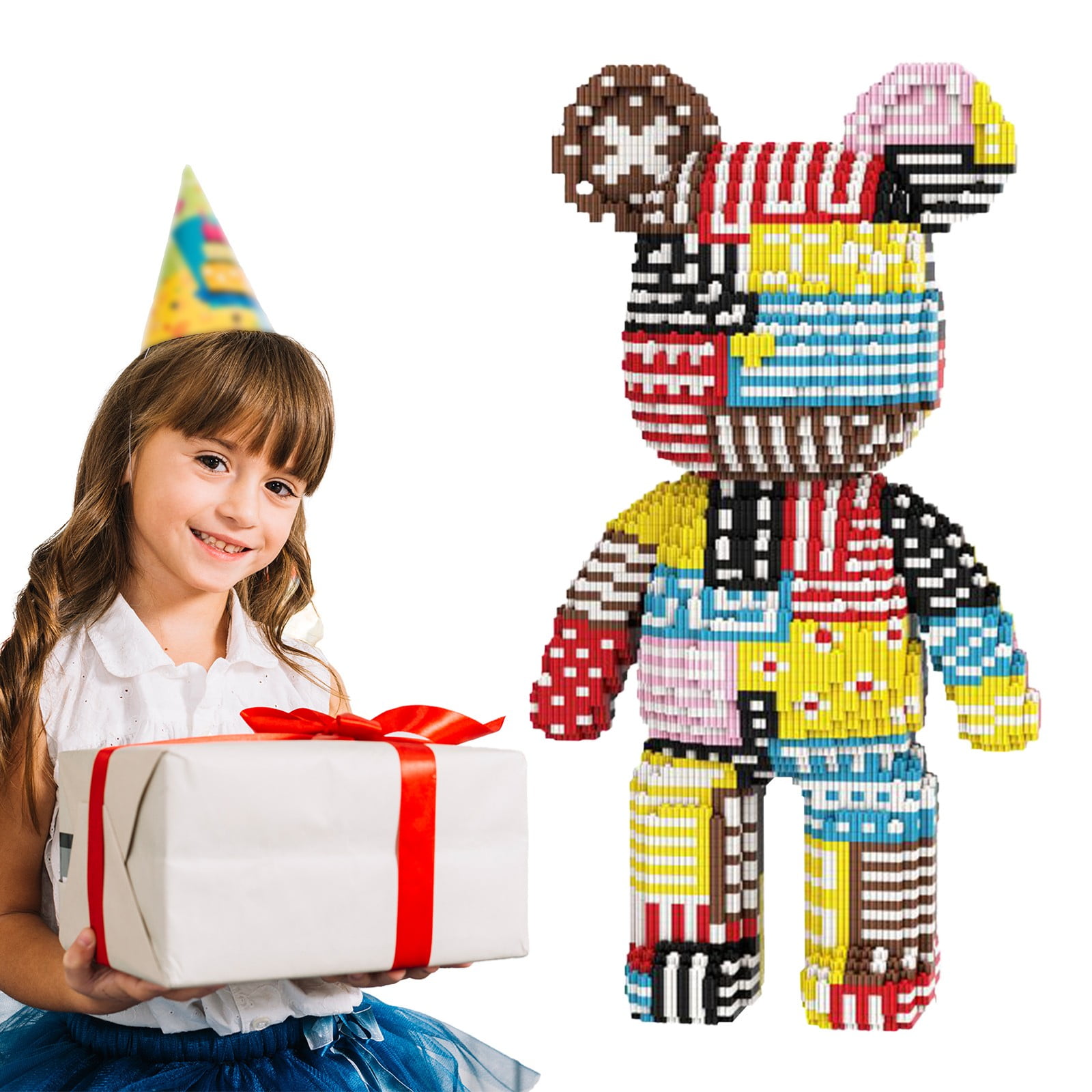 Bear Brick, Rainbow Graffiti Bear Micro Building Blocks Set, Animal ...