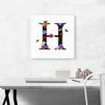 thumbnail image 2 of ARTCANVAS Flower Plant Butterfly Alphabet Letter H Canvas Art Print - Size: 18" x 18" (0.75" Deep), 2 of 9