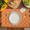 thumbnail image 4 of Orange Stripes Placemats Set of 6, Simple Geometric Modern Monochrome Placemats for Dining Table, Place Mats for Kitchen Tabletop, Waterproof Wipeable Dining Table Mats Set, 4 of 9