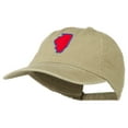 thumbnail image 2 of Illinois State Map Embroidered Washed Cotton Cap - Khaki OSFM, 2 of 5