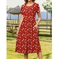 thumbnail image 3 of Vestido casual Zeagoo de manga corta Midi Aline Floral Black, 3 of 6