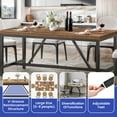 thumbnail image 2 of ModFusion 5.9x2.9x2.4 ft Dining Table, Scratch-Resistant, Adjustable Iron Legs, Seats 6-8, Desk, Home Office, Industrial Farmhouse, Rustic Brown, 2 of 10