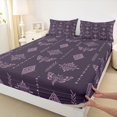 thumbnail image 3 of Feelyou Hippie Moth Teens Full Size Sheets, Damask Aztec Triangle Bed Sheets, 4-Piece, 3 of 7