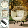 DWVO Wicker Egg Chair, Oversized Indoor Outdoor Lounger for Living Room
