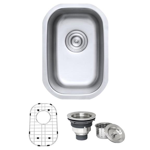 Ruvati 12 x 18 inch Undermount 16 Gauge Stainless Steel Bar Prep Sink