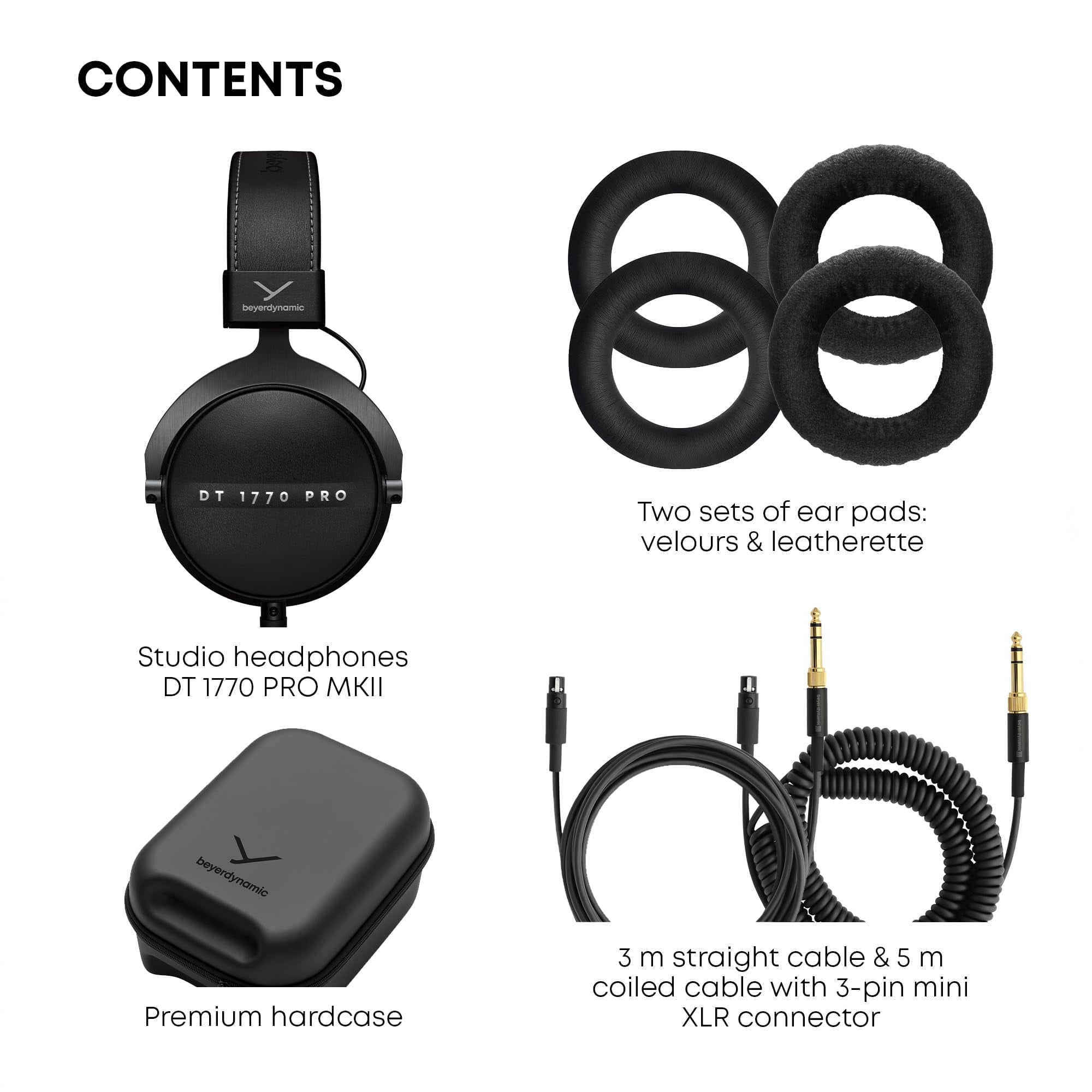 beyerdynamic DT 1770 PRO MKII over-ear studio headphones in Black, closed design, plug-in cable