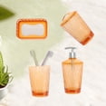 thumbnail image 3 of Unique Bargains 4Pcs Transparent Bathroom Accessories Set Orange Red, 3 of 4