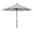 thumbnail image 7 of California Umbrella Grove Series 9 Ft Octagonal Hardwood Patio Umbrella W/ Push Lift - Olefin Gray White Cabana Stripe Canopy, 7 of 7