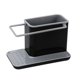 thumbnail image 1 of Caddy de plástico: organizador/almacenamiento para fregadero con escurridor integrado, soporte para esponja, cepillo, líquido para lavar platos y paño de cocina, extraíble, tamaño normal, gris, 1 of 5
