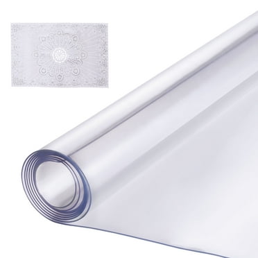 VEVOR Plastic Table Cover, 54 x 54 Inch 1.5 mm Thick Clear Table Protector, Square PVC Desk Mat, Waterproof & Easy Cleaning Desk Pad Tablecloth, for Office Dresser Dining Room Table Night Stand