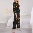 thumbnail image 3 of Balery Metal Evil Skull Conjunto de Pijama con Estampado para Mujer, Conjunto de Dos Piezas con Manga Larga, Ropa de Dormir Suave con Bolsillos, Pijamas Cómodos-Small, 3 of 7