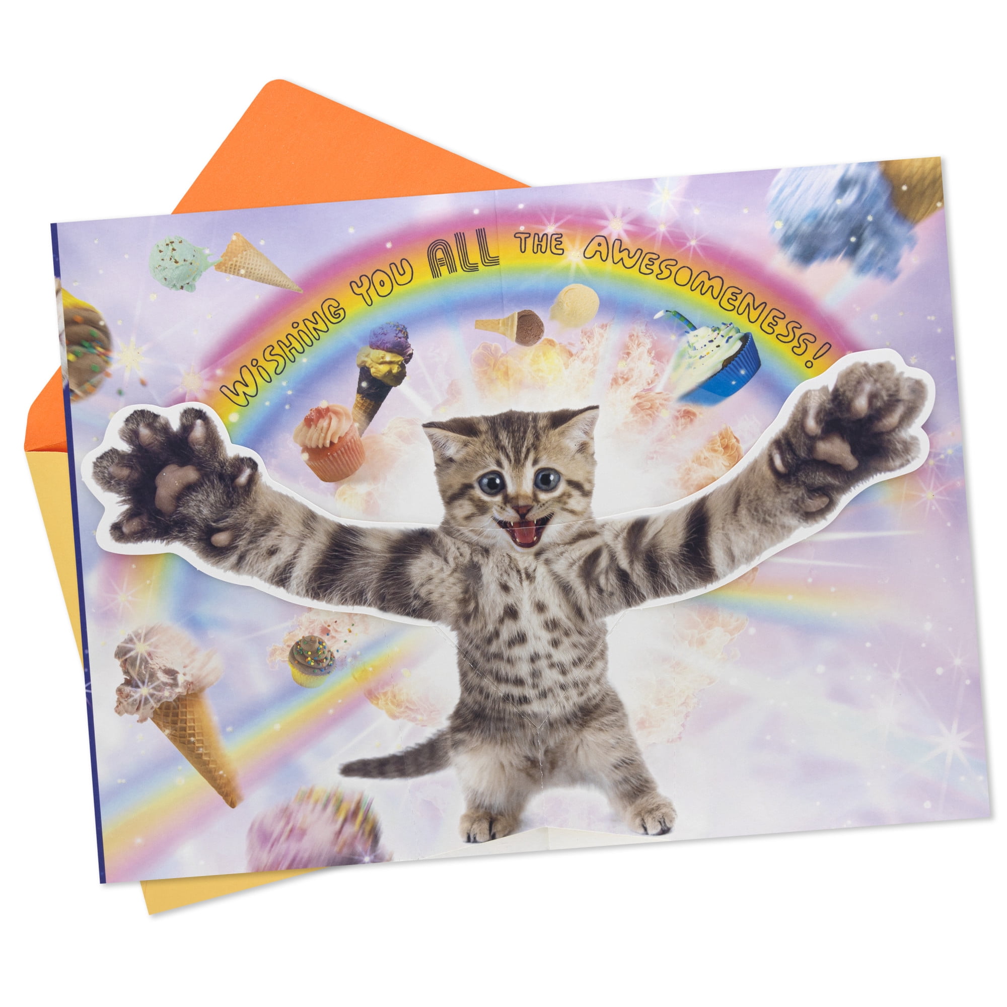 Hallmark Funny Pop-Up Birthday Card (Sunshine, Rainbows and Kittens)