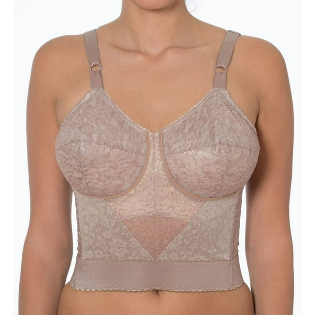 Soutien-gorge Sans Armatures à Bonnets Extensibles Longline en Lacette pour Femmes Rago 2202 (Mocha 38DD)