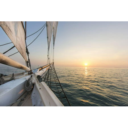 Sunset Cruise on the Western Union Schooner in Key West Florida, USA Sailing Nautical Seascape Photo Print Wall Art By Chuck