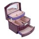 thumbnail image 3 of Whataatahia Caja de almacenamiento de 3 capas para joyería, collar, anillo, regalo para mujer, suministros para el hogar, color morado, 3 of 8