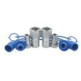 thumbnail image 2 of 2-Sets 12 Ag ISO5675 carbon Steel Hydraulic Quick connect Tractor couplingcoupler Poppet Valve,Pioneer Type, Set wDust cap, 2 of 4