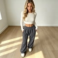 thumbnail image 5 of Wide Leg Sweatpants Women Baggy Lightweight Elastic High Waisted Sweat Pants Baggy Joggers for Lounge Workout Petite Palazzo Pants, 5 of 7