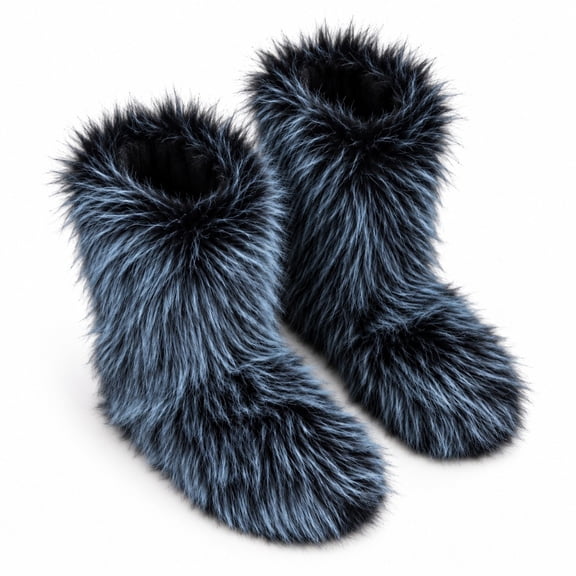 Women's Y2K Fluffy Faux Fur Knee Boots, Winter Warm Plush Snow Boots, Stylish Outdoor Cold Weather Boots