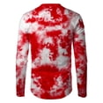 thumbnail image 5 of T-shirts d'Automne pour Homme Col Rond Manches Longues Hauts Imprimé Teinture sur Nœuds Blouses d'Automne, 5 of 5