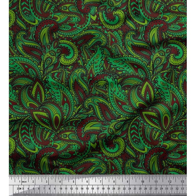 Soimoi Rayon Fabric Artistic Paisley Decor Fabric Printed Yard 56 Inch Wide