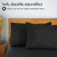 thumbnail image 3 of Luxclub Cooling 6 pc Microfiber Sheet Set, Black Full- Soft, and Deep Pocketed Comfortable Bed Sheets, 3 of 8