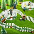 thumbnail image 4 of Christmas Fairy Garden Fence Christmas Picket Miniature Landscape Fence Wooden Decorative Picket Christmas Fairy Garden Accessories for Dollhouse Mini Village Landscape 2 Pieces 35 inch White, 4 of 7