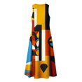 thumbnail image 6 of Puliio Tank Dresses for Women Summer Sleeveless V Neck Oversized Color Block Casual Beach Dress with Pockets, 6 of 8