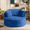Blue, variant on CKEASEAN 53.5" Corduroy Modern Round Chaise Longue Chair Indoor, Comfy Deep Seat Single Lounge Floor Sofa Chair with Pillow, No Assembly Required, Upholstered Cloud Couch for Living Room/Office