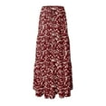 thumbnail image 3 of mgoYE Summer Skirts for Women Women's Summer Bohemian Floral Printed Elastic Waist A Line Maxi Skirt Polyester|Brick Red L, 3 of 5