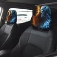 thumbnail image 4 of 2 PCS Car Headrest Cover, Red and Blue Fire Skull Warrior Soft Car Seat Head Rest Cover Protector Interior Car Accessories Seat Covers for Cars Truck Auto Only Covers, 4 of 8