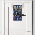 thumbnail image 2 of Space Hanging Pocket Organizer, Cartoon Style Galactic Theme Elements Earth Planets and Stars Cosmic, Printed Polyester Storage Bag with Pockets, 9" x 16", Cobalt Blue Multicolor, 2 of 2